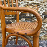 Children's bistro chair in wood and caning