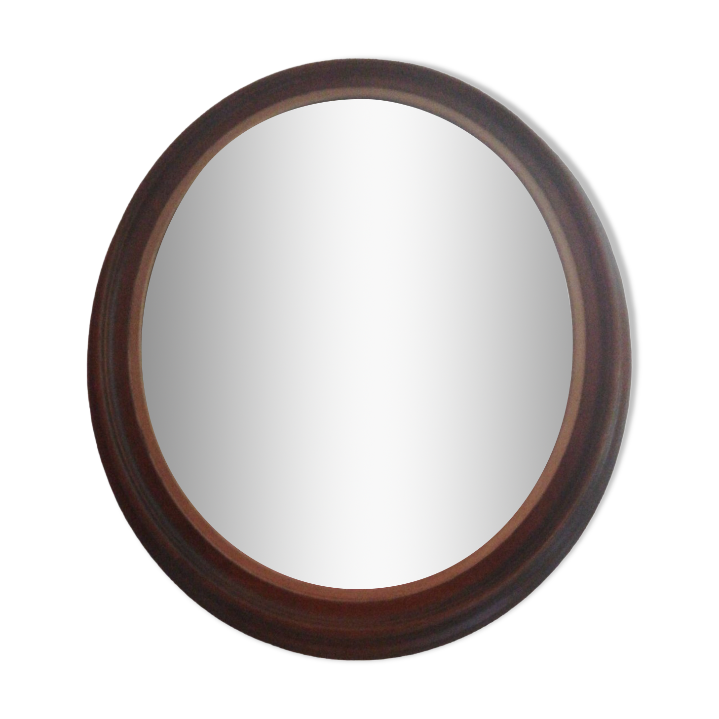 Oval mirror in wood and gold