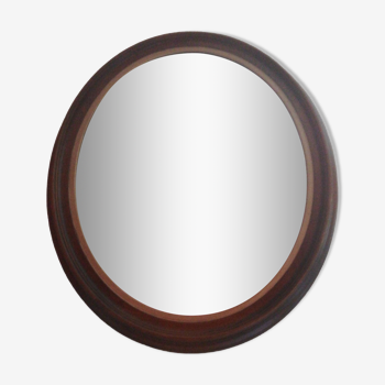 Miroir ovale en bois et doré