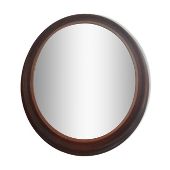 Oval mirror in wood and gold