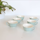 Set of 6 cups of the 1950s, the pottery of Sarreguemines