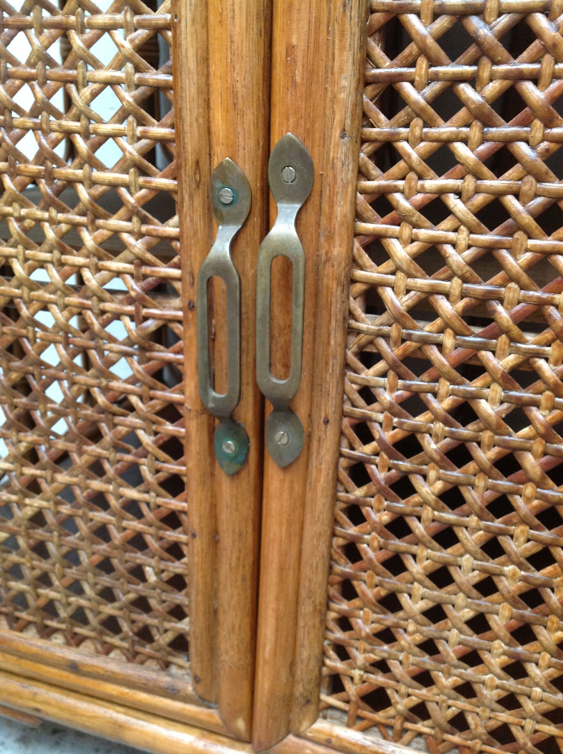 Buffet vintage cannage rotin et bois
