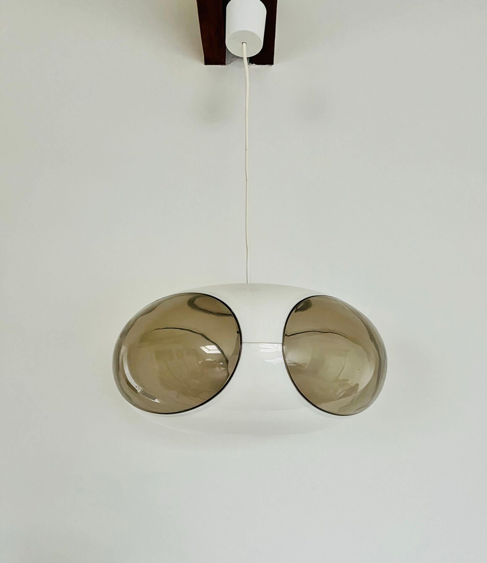 Vintage White Bug Eye - Space Age Pendant - Massive