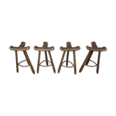 4 tabourets de bar brutalistes, années 60