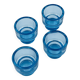 Set of 4 IKEA turquoise aquamarine glass candle holders.