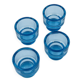 Set of 4 IKEA turquoise aquamarine glass candle holders.