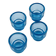 Set of 4 IKEA turquoise aquamarine glass candle holders.