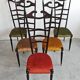 Chiavari chairs with high backs Mid Century Modern Paolo Buffa 1950s