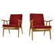 1960s pair of Ton/Thonet beech armchairs, Czechoslovakia