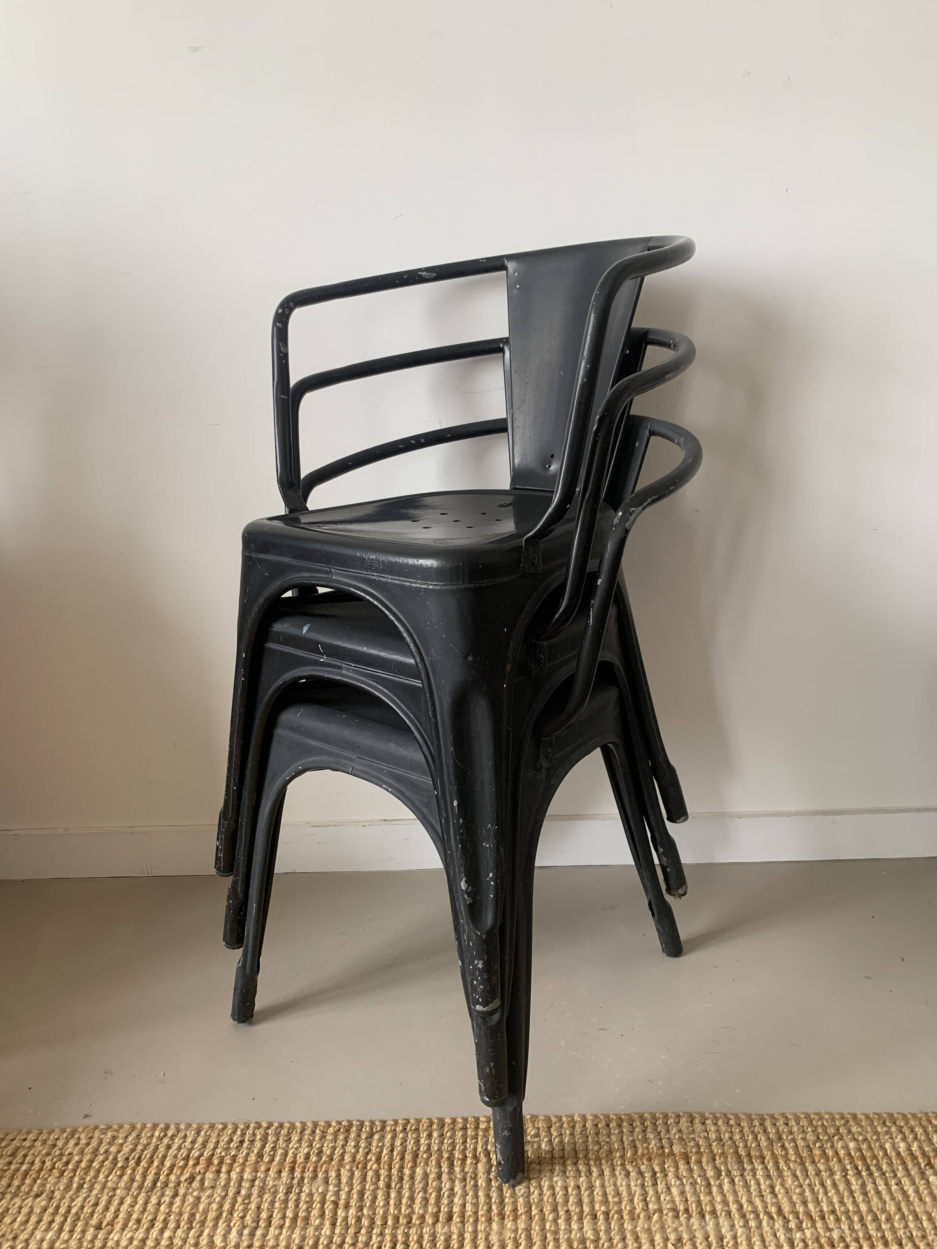 Lot de 3 fauteuils type TOLIX A56