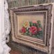 Peinture à l’huile florale vintage français signée Pelletier