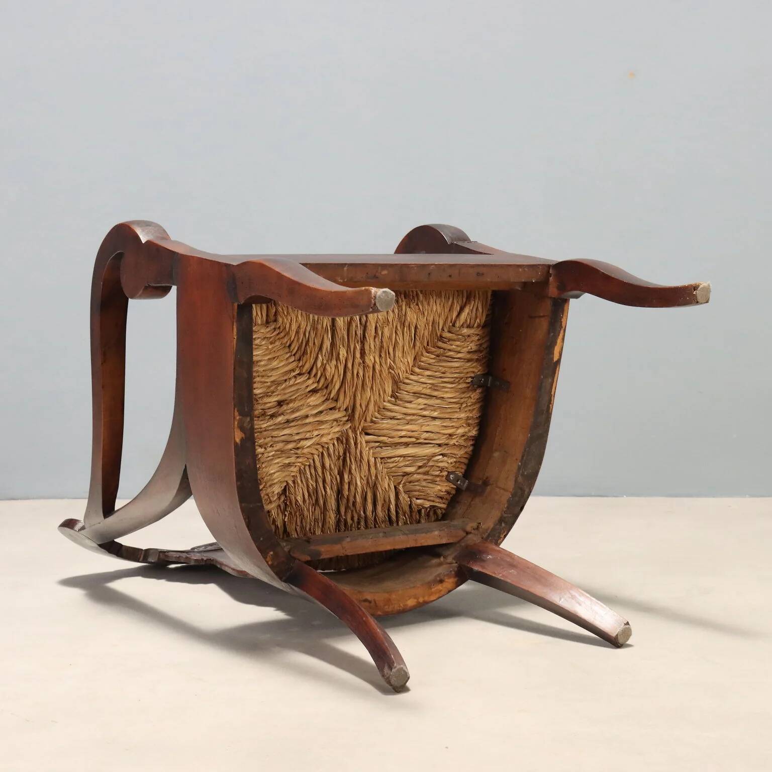 Restoration style walnut armchair from the 19th century