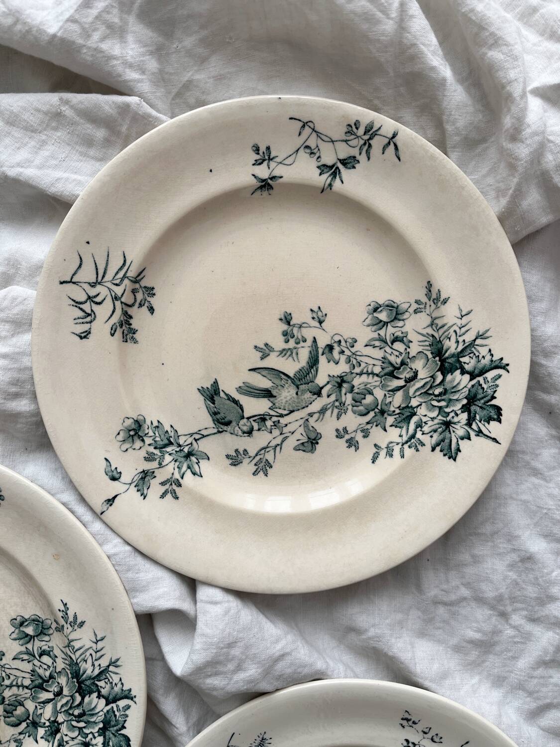 5 “Mignon” Longwy ironstone flat plates