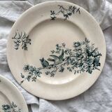 5 assiettes plates en terre de fer « Mignon » Longwy
