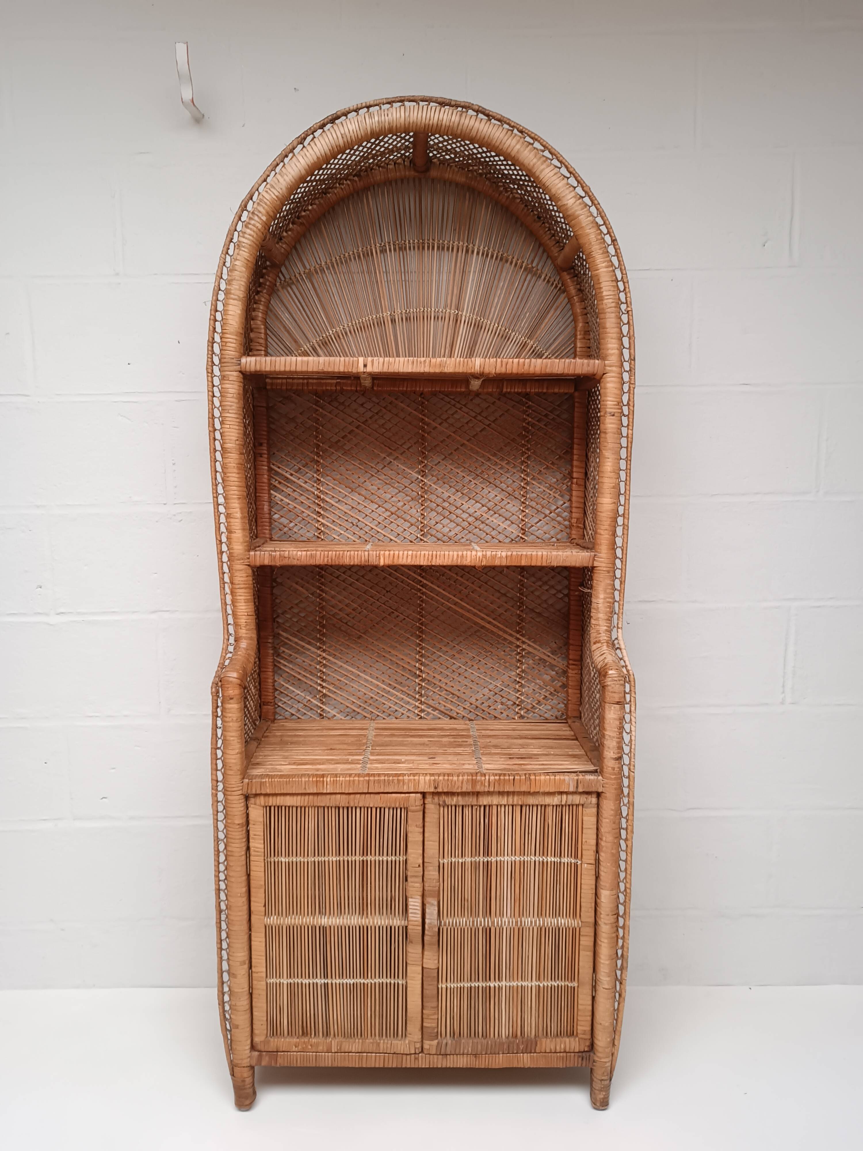 Vintage Rattan Bookcase
