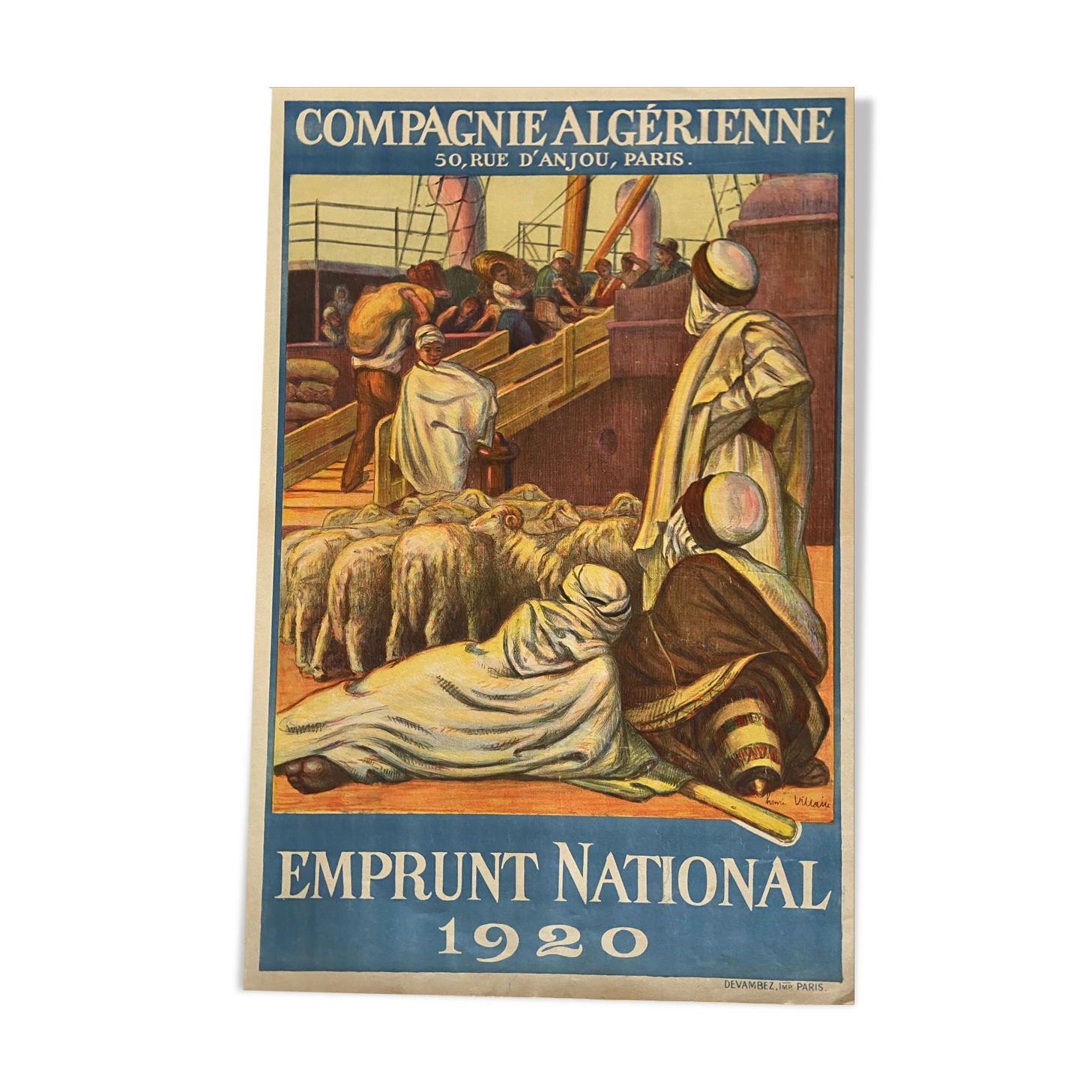 Algerian Company Poster - Henri Villain - Original 20s