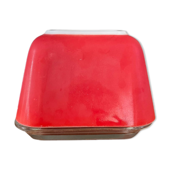 Beurrier Pyrex rouge
