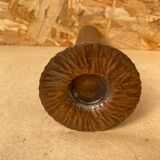 Antique brutalist hammered copper cylinder vase vintage