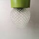 Plafonnier vintage en verre avec anneau en plastique vert, 1980s