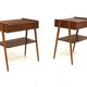 Set of 2 teak bedside tables, Carlström, Sweden, 1960.