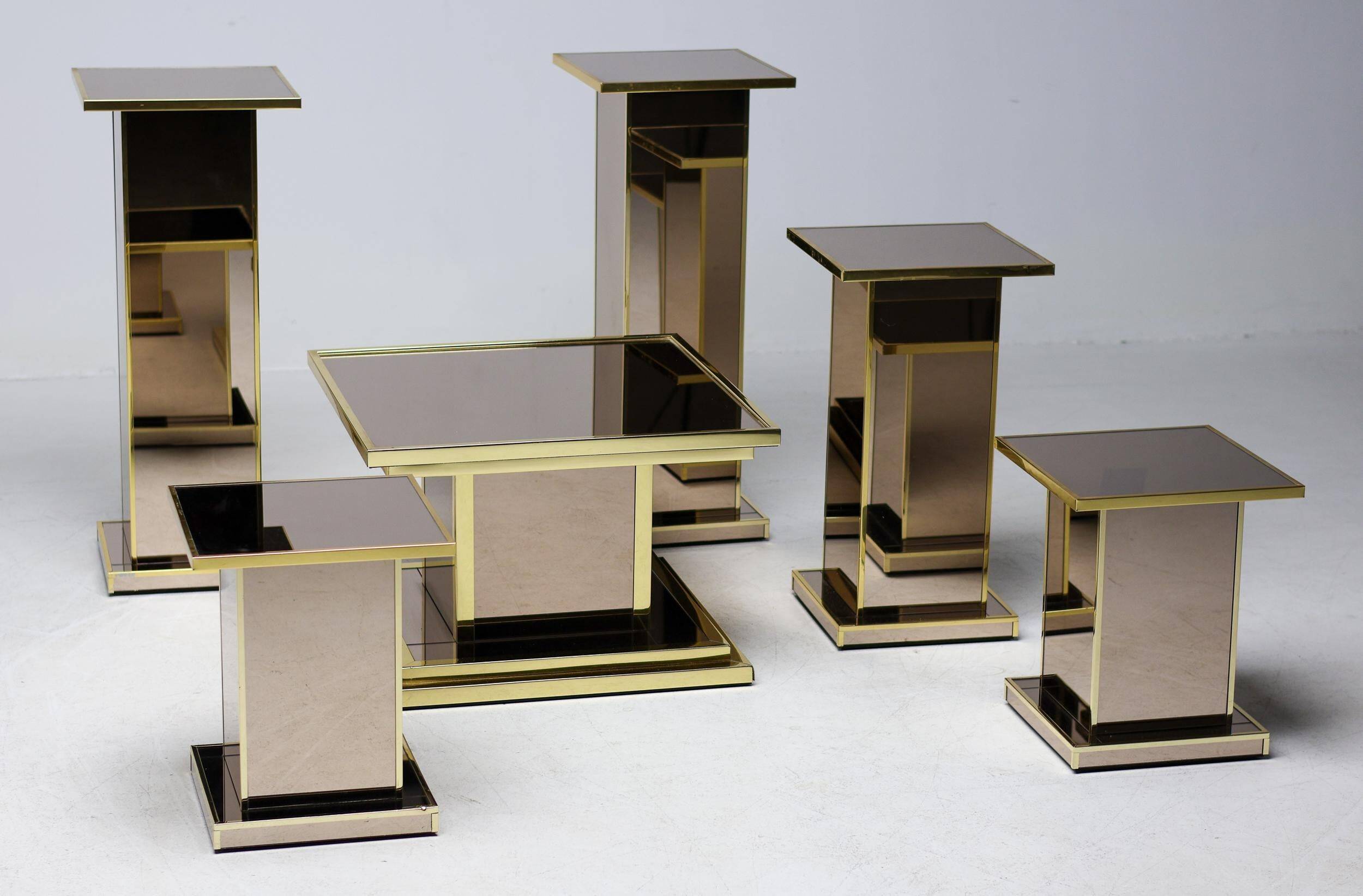 Set of six Hollywood Regency pedestals