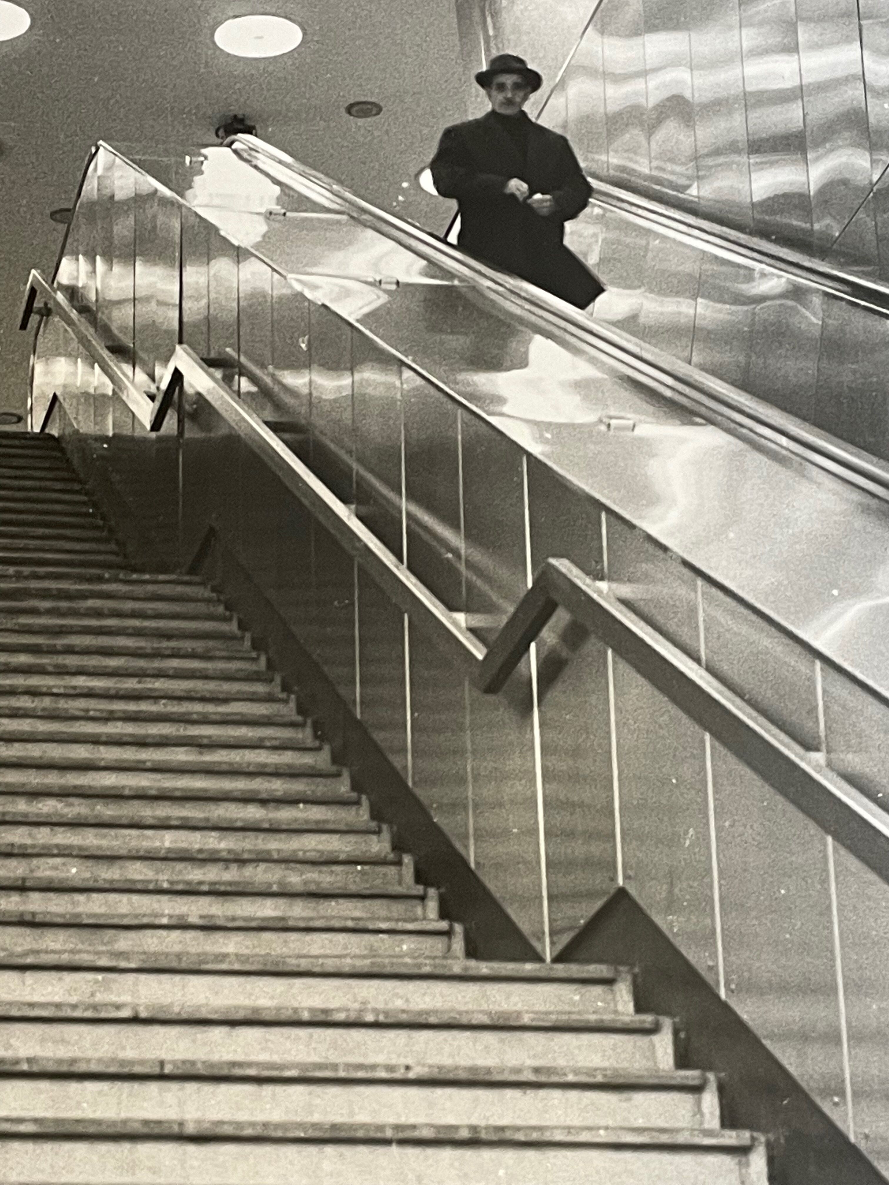 Photograph black and white silver print circa 1970 metro