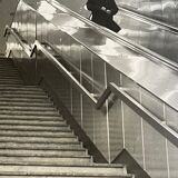 Photograph black and white silver print circa 1970 metro