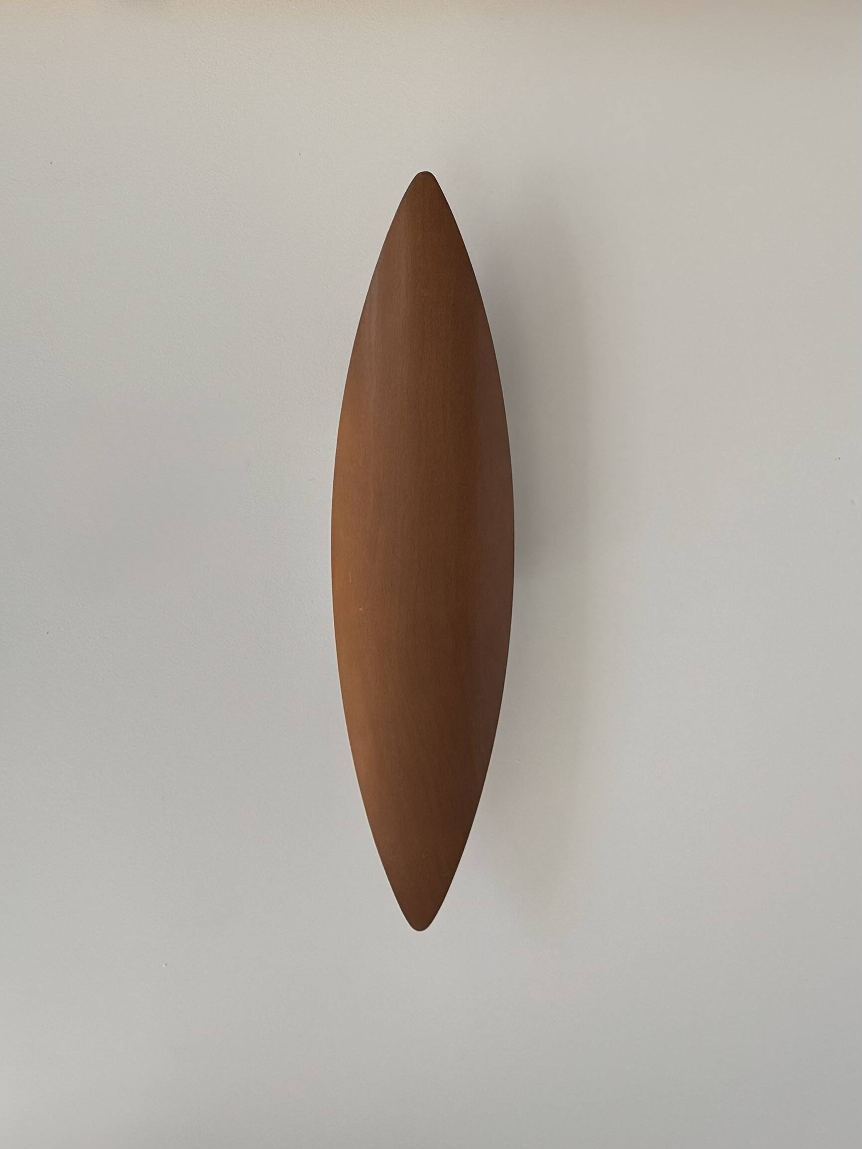 XL vintage wall lamp, thermoformed wood, France, 1970