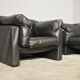 Moroso sofa set and armchairs in black leather, 1984