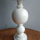 White turned wooden lamp from the 1970s