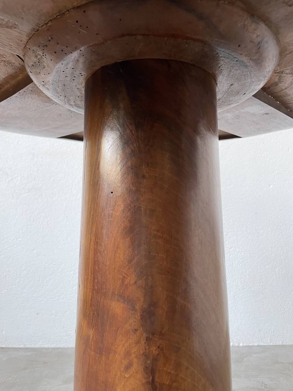 Empire walnut and marble pedestal table, late 19th century