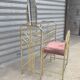 Gold metal dressing table and seat, Italy 1980