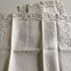 Sheet and pillowcases embroidered linen Richelieu old Castle