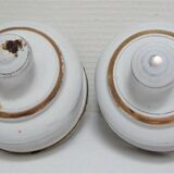 Quatre cloches à fromage métal émaillé blanc début XXème