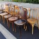 Lots de 12 chaises dépareillées bistrot