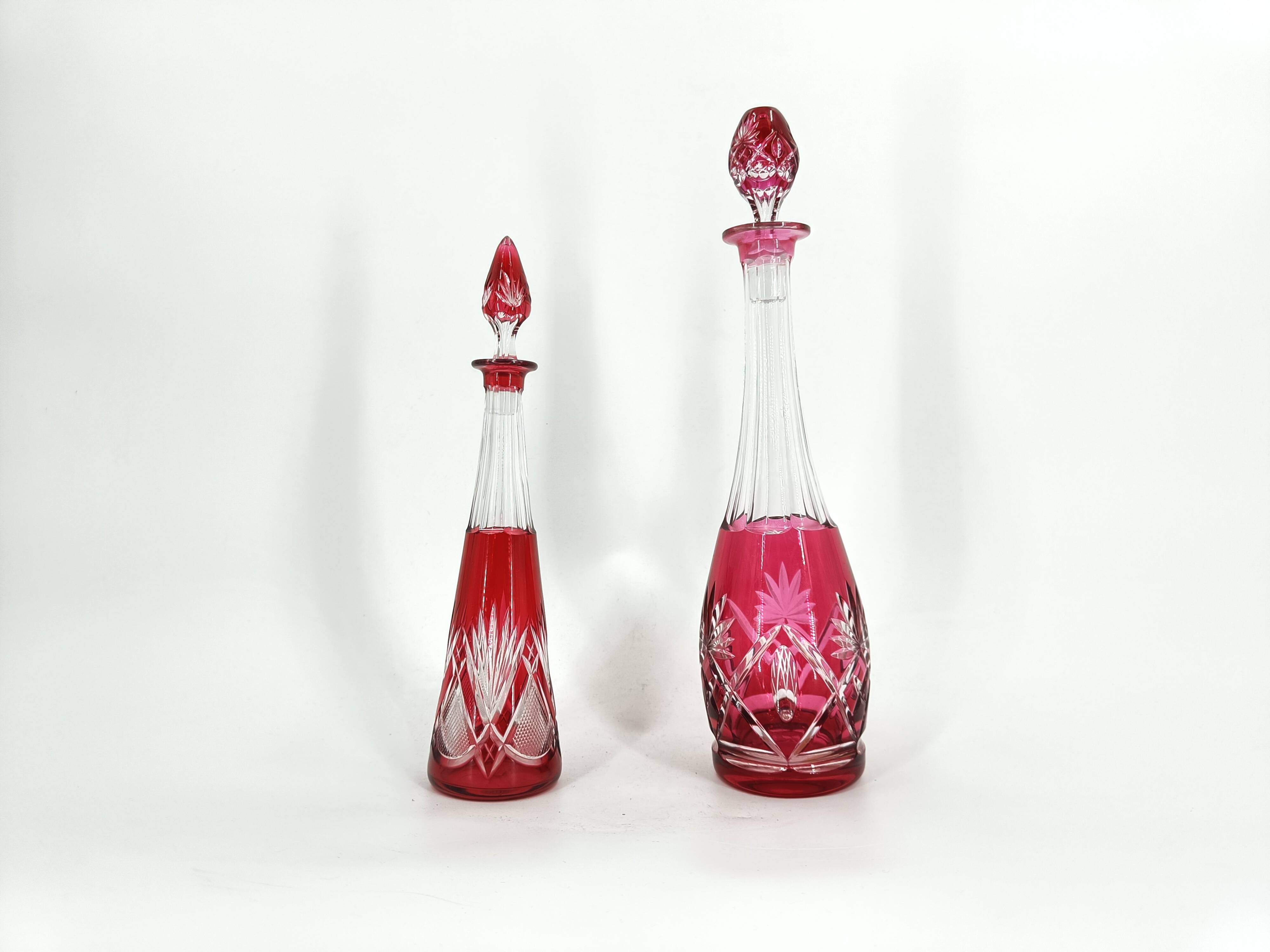 Crystal caraffe or decanters by Val Saint Lambert, 1960s
