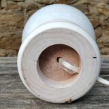 70s wood and opaline lamp