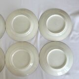 6 vintage dessert plates - White porcelain floral pattern and golden edging