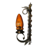 Gothic style wroght iron large wall sconce