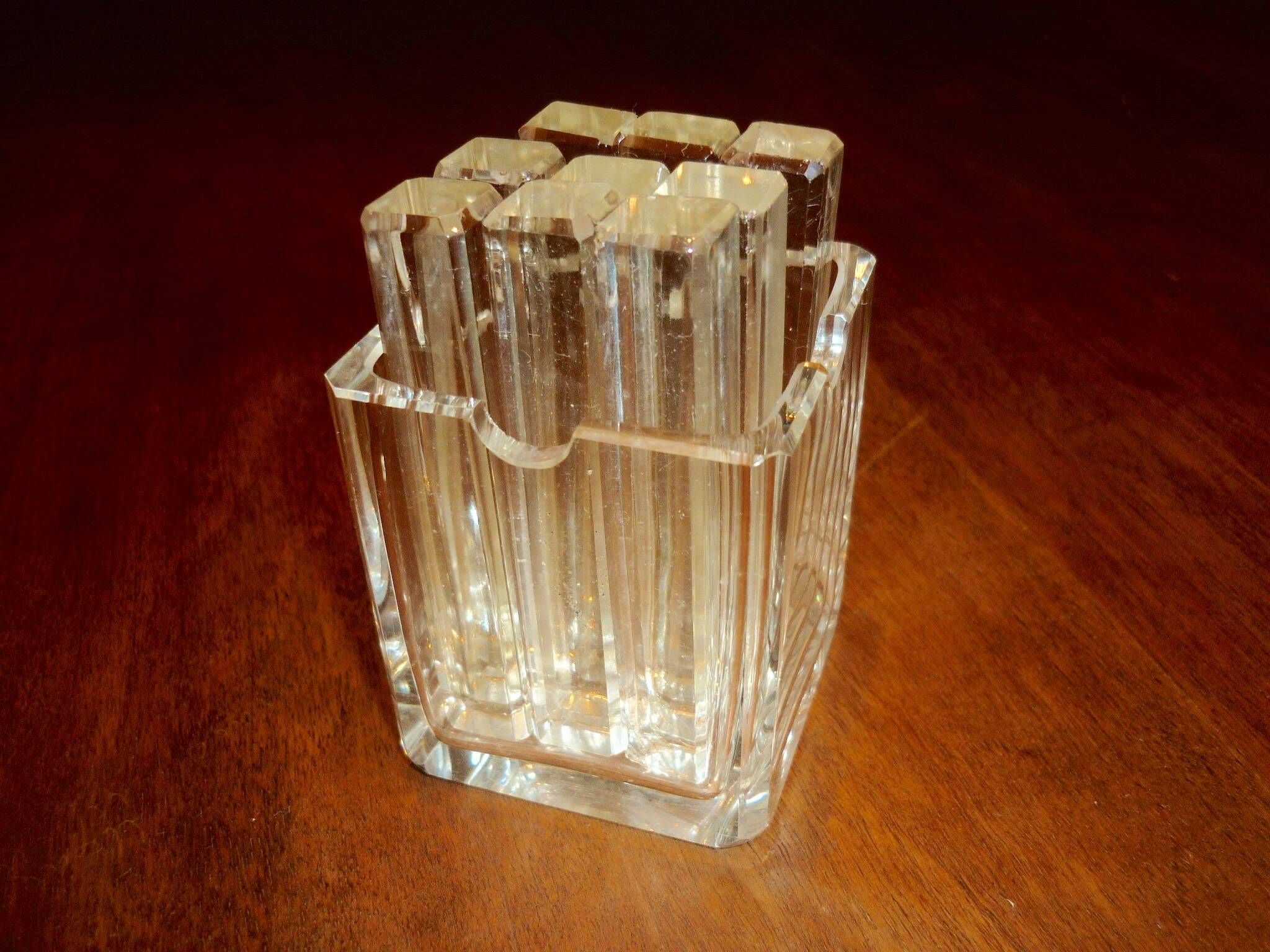 Pot carré avec porte-couteaux en verre