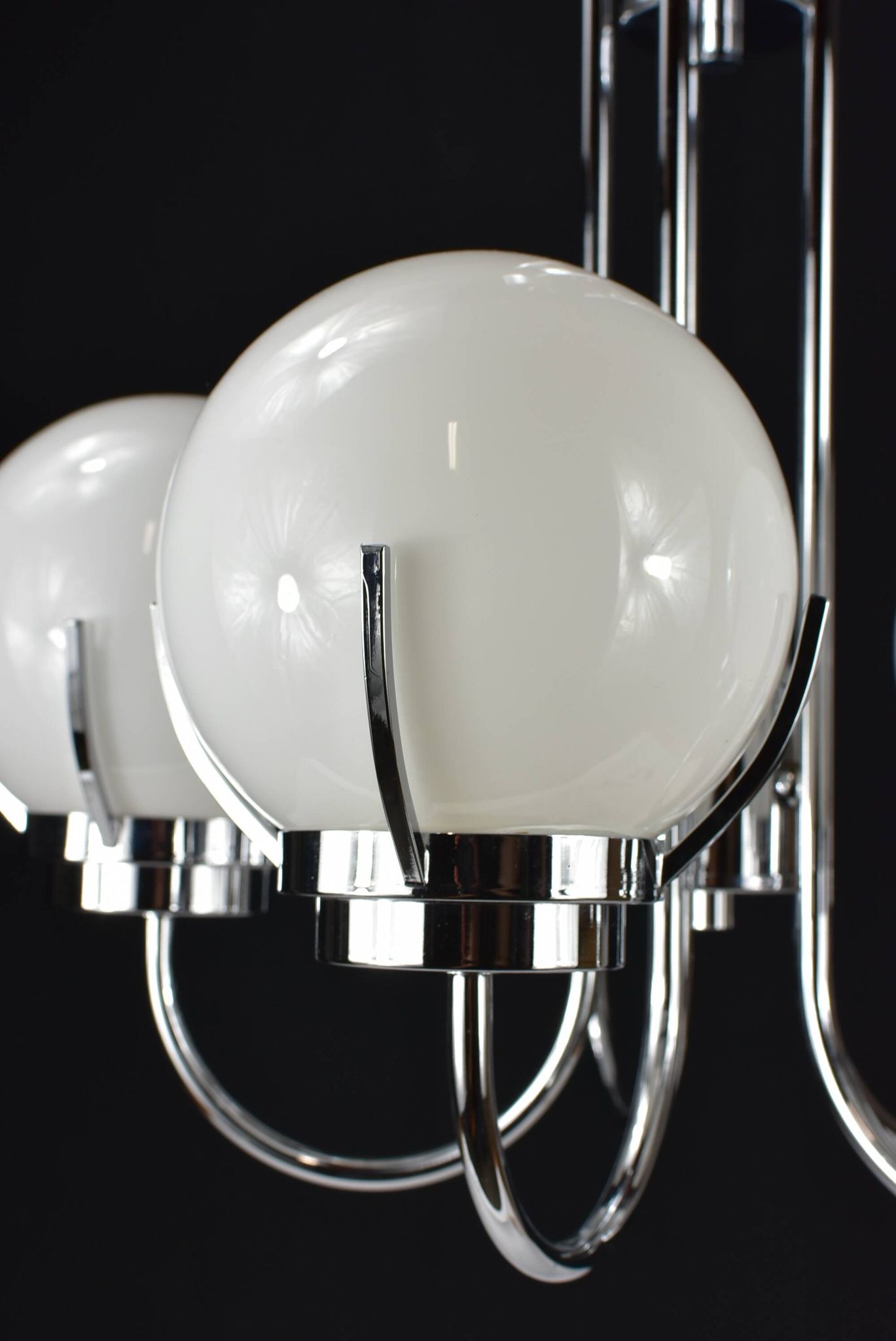 Modernist chrome chandelier