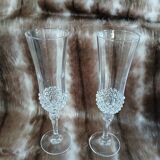 2 crystal champagne flutes