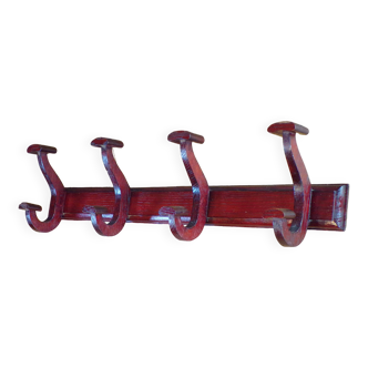 1930 wooden coat rack with 4 hooks