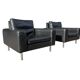 Lot de 2 fauteuils en cuir au design vintage