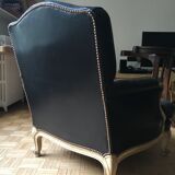 Paire de bergères en cuir