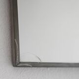 Miroir Art Déco scandinave de 1931 avec cadre en étain gravé