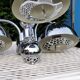 Italian design chandelier in chrome metal 3 lights Rolly 1973
