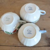 Trio of cups in Gien earthenware