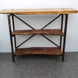1940s workbench redone in metal and oak board