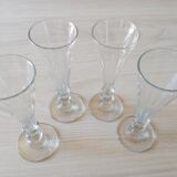 Set of 4 crystal champagne flutes